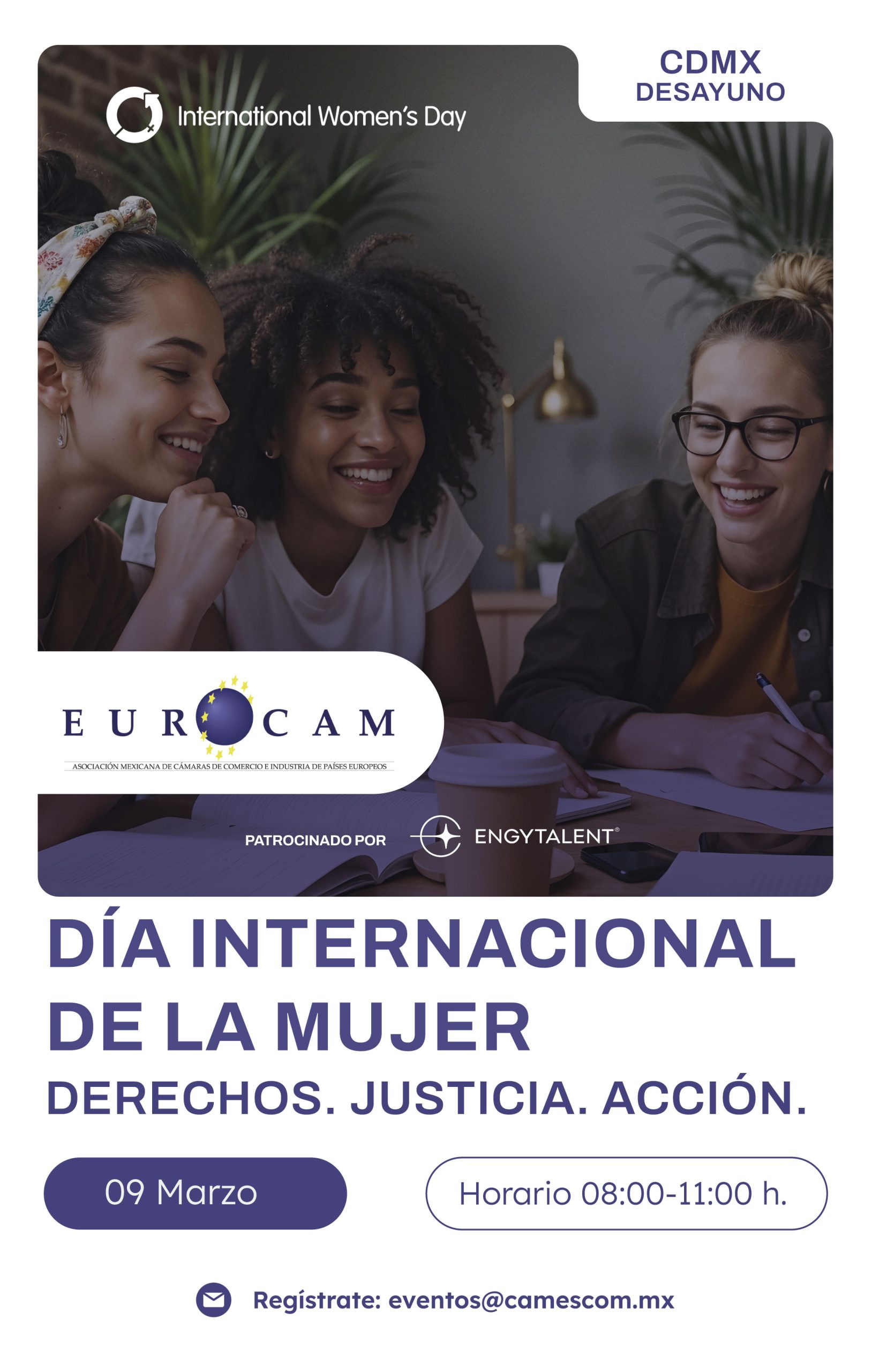 Desayuno 8M - Mujeres EUROCAM  "Derechos. Justicia. Acción. Para TODAS las mujeres y niñas"