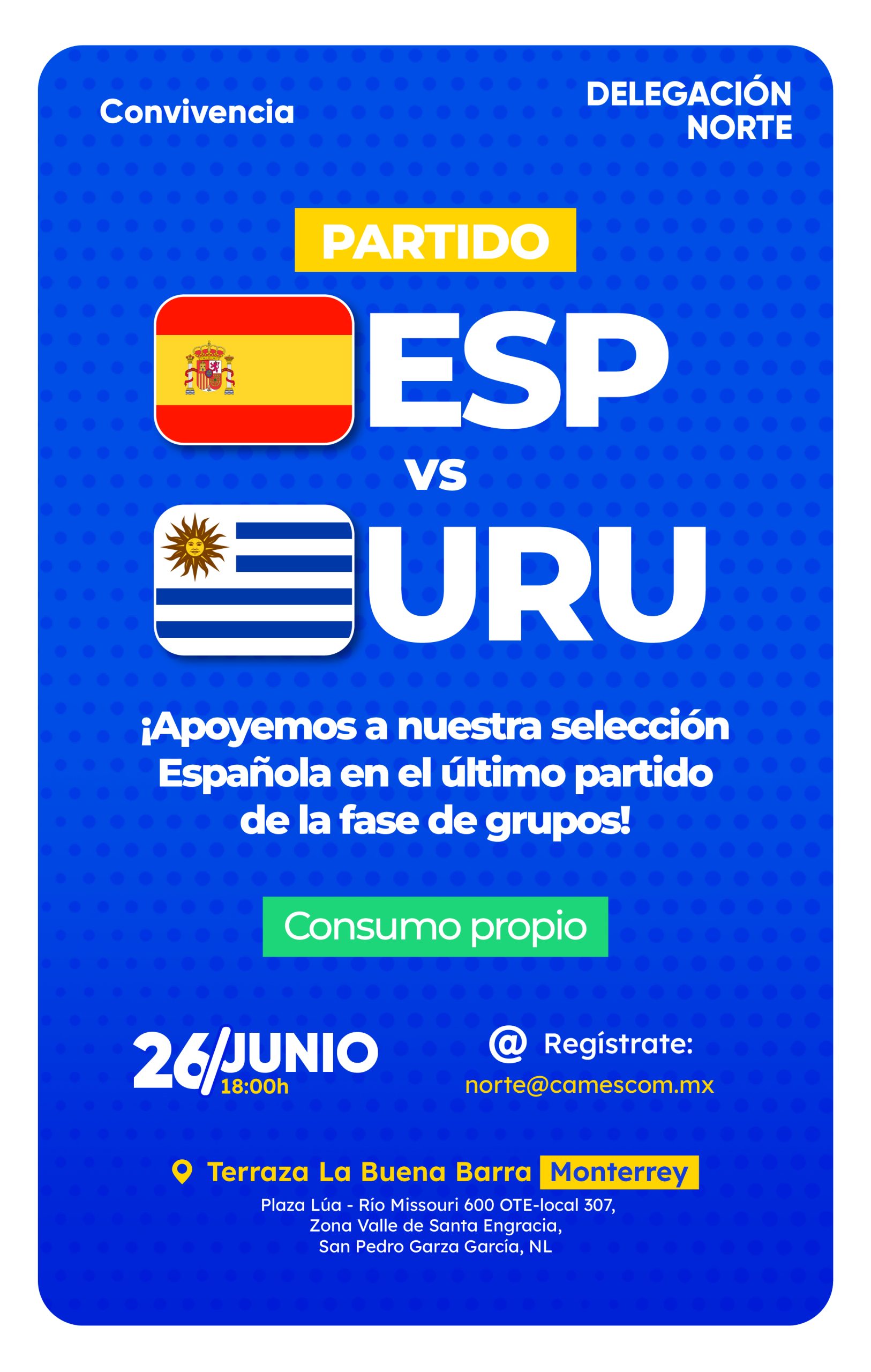 Partido: España vs Uruguay en Delegación Norte